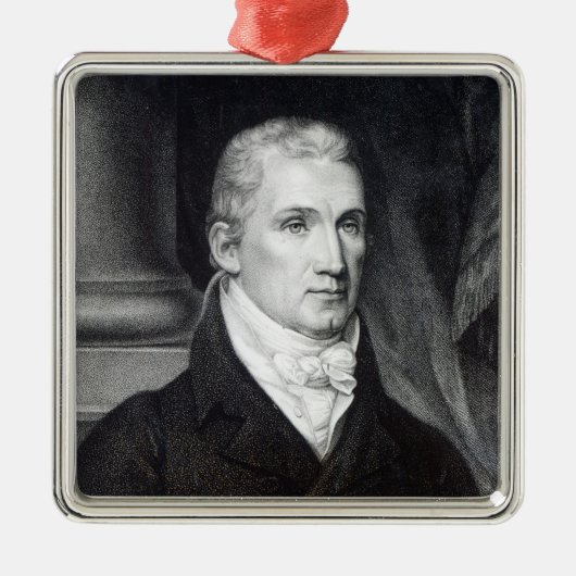 James Monroe, Gravur von Thomas Gimbrede Silbernes Ornament (Vorne)