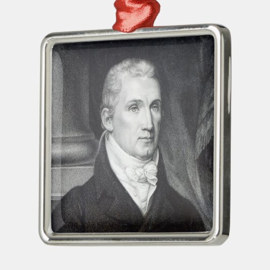 James Monroe, Gravur von Thomas Gimbrede Silbernes Ornament (Links)