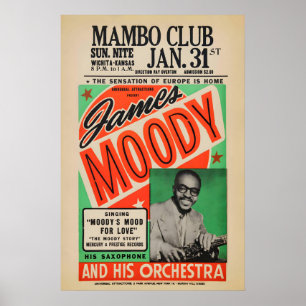 James Moody Jazzplakat - Mambo Club - Wichita, KS Poster