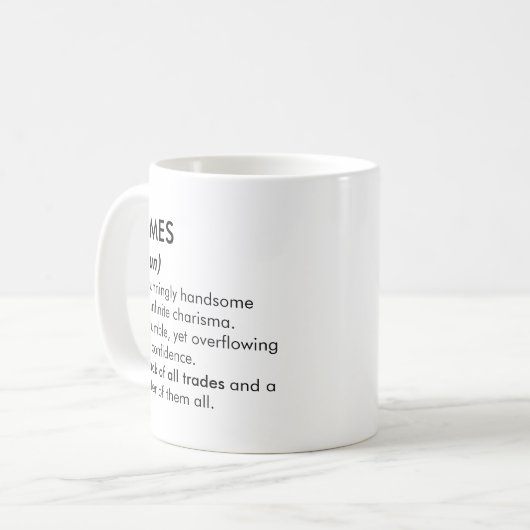 James name, Editable name, Custom name T-Shirt Kaffeetasse (Vorderseite Links)