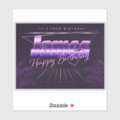 James Name Vorname lila retro Sticker Geburtstag (Blatt)