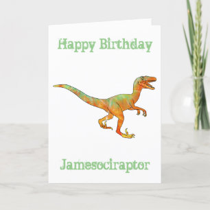 James ociraptor Lustiger Velociraptor Dinosaur Kun Feiertagskarte