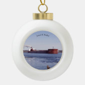 James R. Barkerball oder Schneeflocke Keramik Kugel-Ornament (Vorderseite)