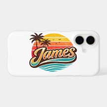 James Retro Sonnenuntergang Tropisches Namensdesig