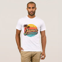 James Retro Sonnenuntergang Tropisches Namensdesig