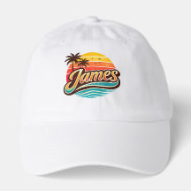 James Retro Sonnenuntergang Tropisches Namensdesig