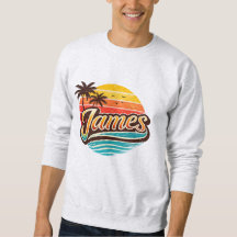 James Retro Sunset Tropical Name Design
