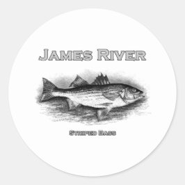James River Vintag Striping Bass Logo Runder Aufkleber