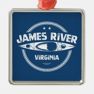James River Virginia Kayaking Ornament Aus Metall
