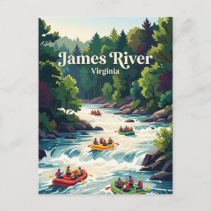 James River Virginia White Water Rafting USA Postkarte