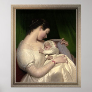 James Sants Ehefrau Elisabeth mit Tochter Mary Poster