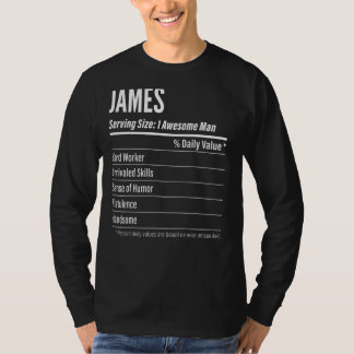 James Serving Size Nutrition Label Calories T-Shirt