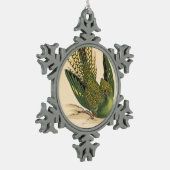 James Sowerby Ground Parrot, Psittacus terrestris Schneeflocken Zinn-Ornament (Links)