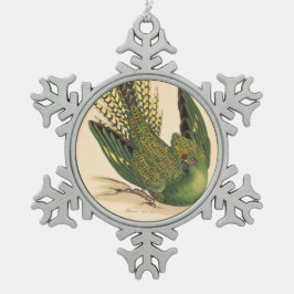 James Sowerby Ground Parrot, Psittacus terrestris Schneeflocken Zinn-Ornament