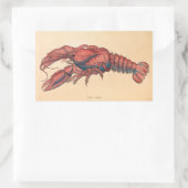 James Sowerby Serrated Lobster Rechteckiger Aufkleber (Tasche)