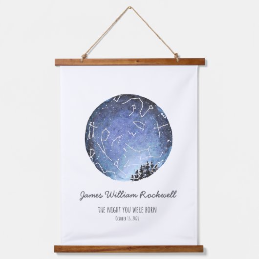 James Star Diagramm Wandteppich Mit Holzrahmen (Vorderseite)