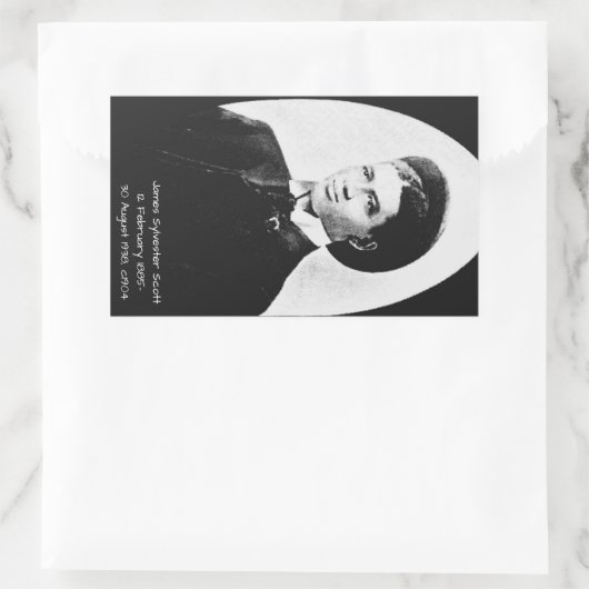 James Sylvester Scott Rechteckiger Aufkleber (Tasche)