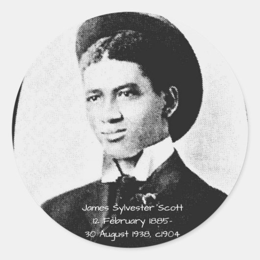 James Sylvester Scott Runder Aufkleber (Vorderseite)
