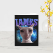 James The Cat Meme Funny Albern Cats Brainrot Meme Karte (Gelbe Blume)