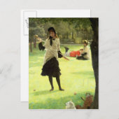 James Tissot | Krokett, c.1878 Postkarte (Vorne/Hinten)