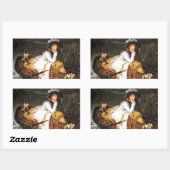 James Tissot Young Lady in einem Bootsaufkleber Rechteckiger Aufkleber (Blatt)