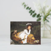 James Tissot Young Lady in einer Boat Postcard Postkarte (Stehend Vorderseite)