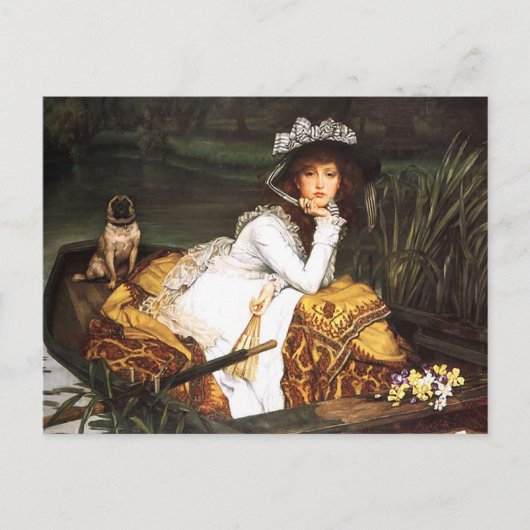James Tissot Young Lady in einer Boat Postcard Postkarte (Vorderseite)