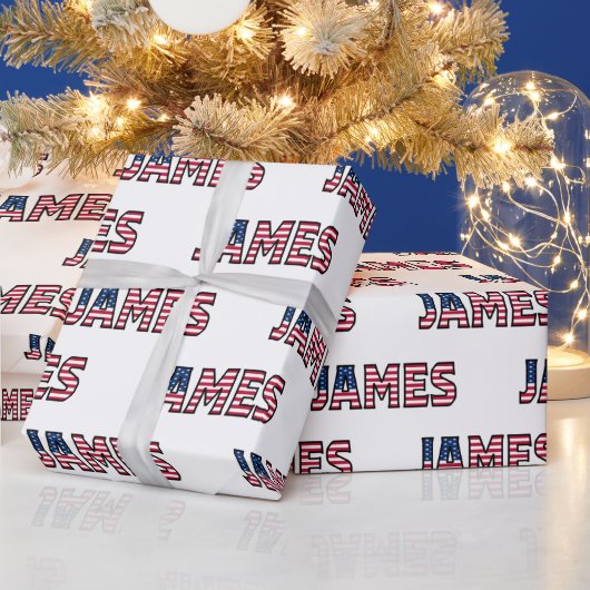 James Vorname Name USA US Geschenkpapier Papier (Feiertage)