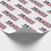 James Vorname Name USA US Geschenkpapier Papier (Ecke)