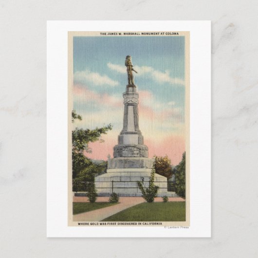 James W. Marshall Monument View # 1 Postkarte (Vorderseite)