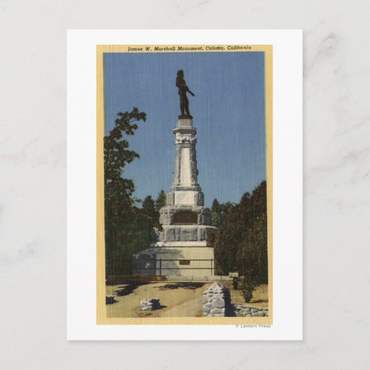 James W. Marshall Monument View # 2 Postkarte (Vorderseite)