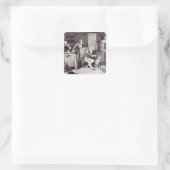 James Watt spielt mit Steam Quadratischer Aufkleber (Tasche)