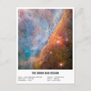 James Webb Orion Constellation Bar (NIRCam Image) Postkarte