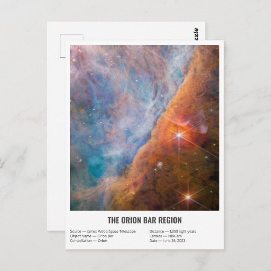 James Webb Orion Constellation Bar (NIRCam Image) Postkarte (Vorne/Hinten)