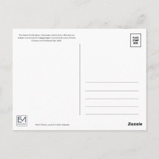 James Webb Rocket Start Postcard Postkarte (Rückseite)