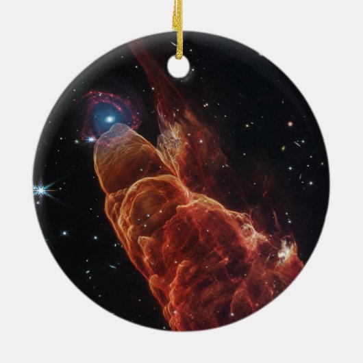 James Webb Space Telescope Cosmic Tornado Keramik Ornament (Hinten)