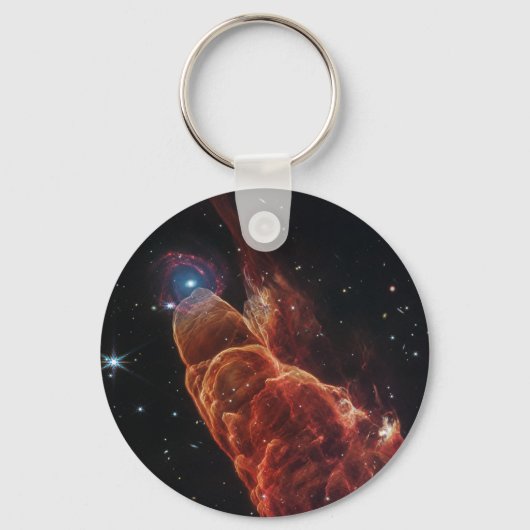 James Webb Space Telescope Cosmic Tornado Schlüsselanhänger (Rückseite)