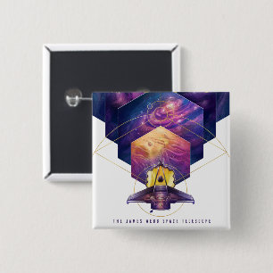 James Webb Space Telescope Illustration Art Button