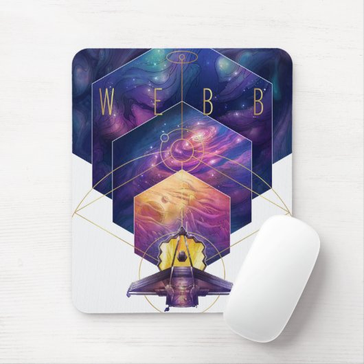 James Webb Space Telescope Illustration Art Mousepad (Mit Mouse)