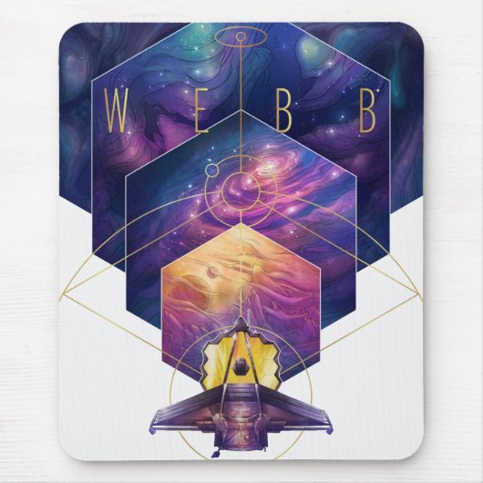 James Webb Space Telescope Illustration Art Mousepad (Vorne)