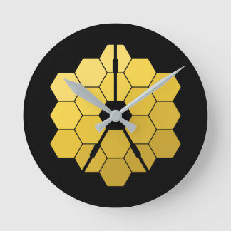 James Webb Space Telescope (JWST) Golden Mirror Th Runde Wanduhr