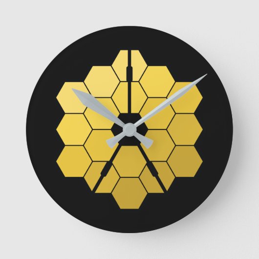 James Webb Space Telescope (JWST) Golden Mirror Th Runde Wanduhr (Vorderseite)