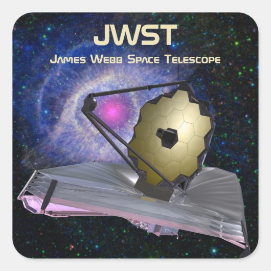 James Webb Space Telescope JWST Quadratischer Aufkleber (Vorderseite)
