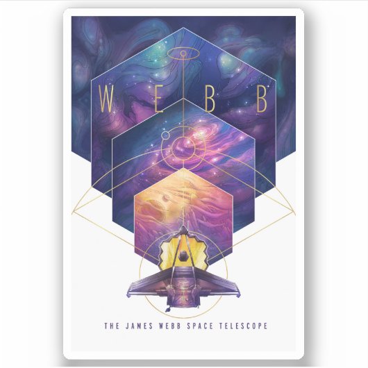 James Webb Space Telescope Poster. Aufkleber (Vorderseite)