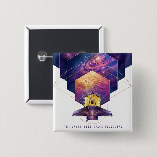 James Webb Space Telescope Poster. Button (Vorne & Hinten)