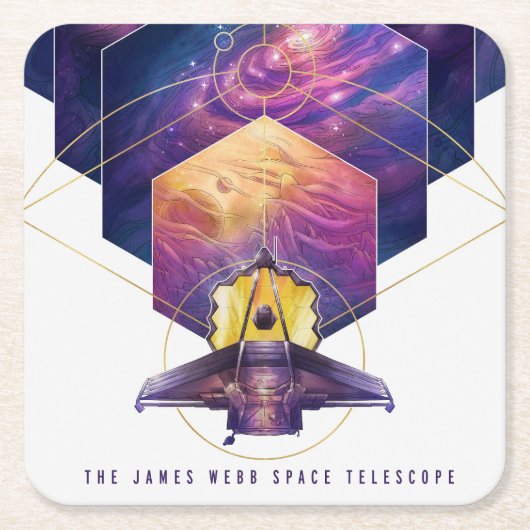 James Webb Space Telescope Poster. Rechteckiger Pappuntersetzer (Vorderseite)