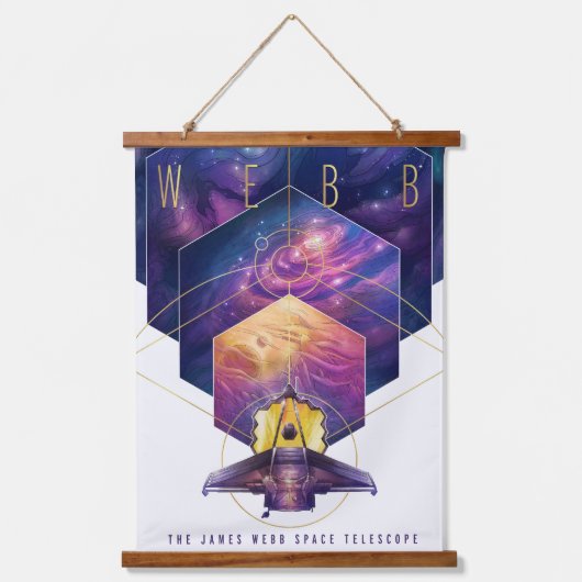 James Webb Space Telescope Poster. Wandteppich Mit Holzrahmen (Vorderseite)