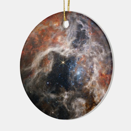James Webb Tarantula Nebula Hi-Res 2022 Weihnachte Keramik Ornament (Links)