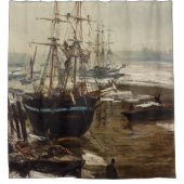 James Whistler - Die Themse im Eis Duschvorhang (Vorderseite)