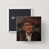 James Whistler - Mann mit Pfeife rauchend Button (Vorne & Hinten)